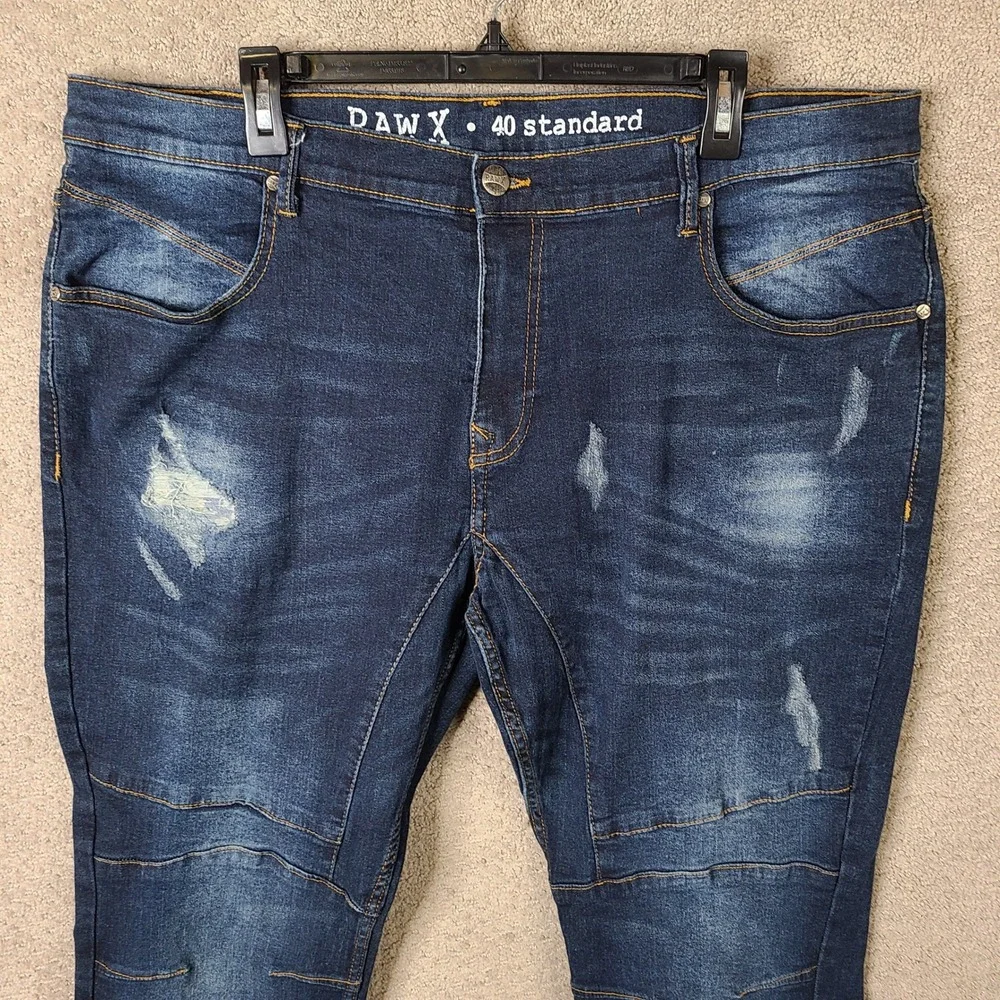 Raw X Jeans Mens 40x31 Blue Standard‎ Distressed Denim Moto Biker Style Stretch
